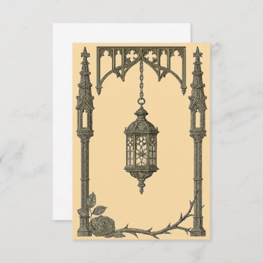 Gothic Wedding Invitation – Hanging Lantern AI-Gen 招待状 (正面/裏面)