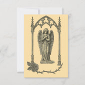 Gothic Wedding Invitation – Somber Angel (AI-Gen) 招待状 (正面)