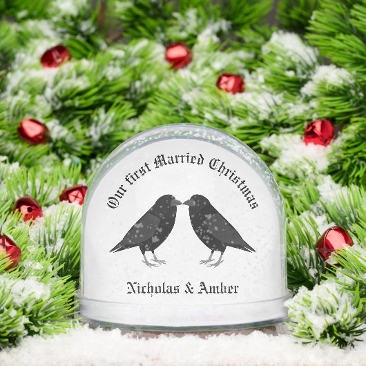 Gothic Wedding Kissing Ravens First Married Xmas (クリスマス)