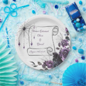 Gothic Wedding Paper Plates Floral Dark Romance ペーパープレート (パーティー)