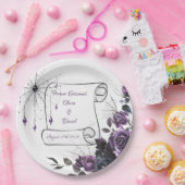 Gothic Wedding Paper Plates Floral Dark Romance ペーパープレート (パーティー)