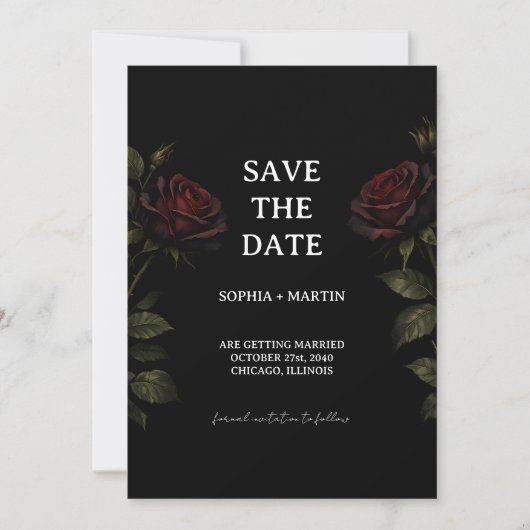 Gothic Wedding Save The Date 招待状 (正面)