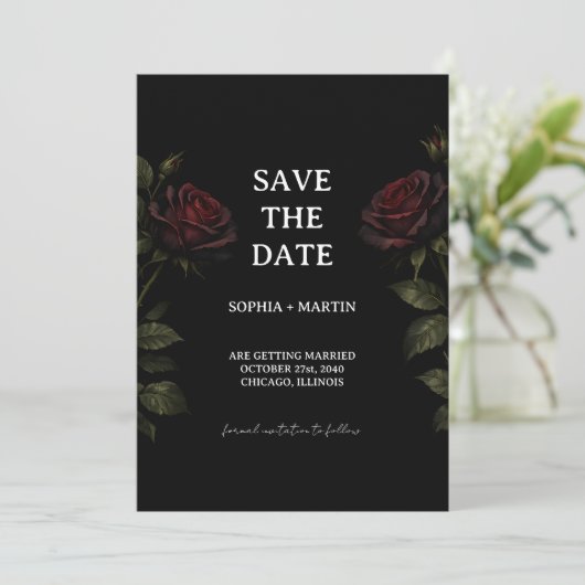 Gothic Wedding Save The Date 招待状 (スタンド正面)