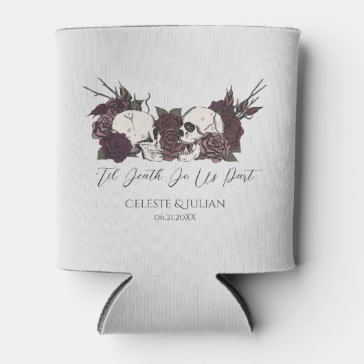 Gothic Wedding Skulls & Roses 缶クーラー (正面)