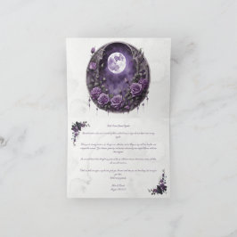 Gothic Wedding Thank You Card Floral Dark Romance サンキューカード