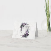Gothic Wedding Thank You Card Floral Dark Romance サンキューカード (裏面)