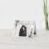 Gothic Wedding Thank You Card Floral Dark Romance サンキューカード (正面)