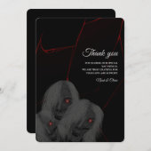 Gothic White ghosts - Dark Moody Halloween サンキューカード (正面/裏面)