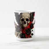 Gothic Winged Skull and Red Roses Coffee Mug コーヒーマグカップ (中央)