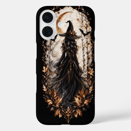 Gothic Witch Golden Moon Forest Halloween Case-Mat Case-Mate iPhoneケース (裏面)