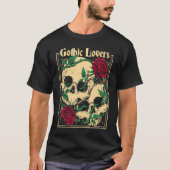 Gothic  Witch Pagan Wiccan Wicca Roses & Skulls Tシャツ (正面)