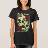 Gothic  Witch Pagan Wiccan Wicca Roses & Skulls Tシャツ (正面)