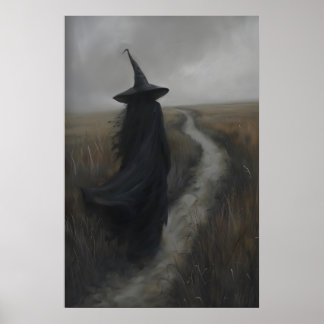 Gothic Witch Rustic Landscape Art Printable, Dark ポスター