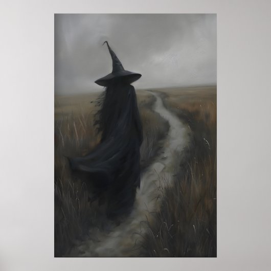 Gothic Witch Rustic Landscape Art Printable, Dark ポスター (正面)