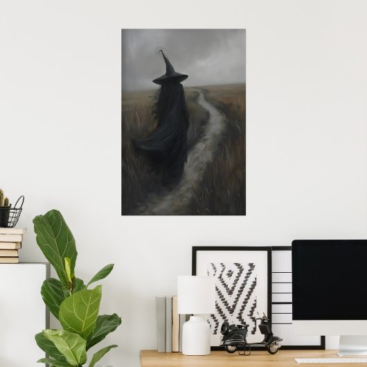 Gothic Witch Rustic Landscape Art Printable, Dark ポスター (ホームオフィス)