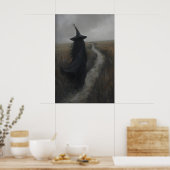 Gothic Witch Rustic Landscape Art Printable, Dark ポスター (キッチン)