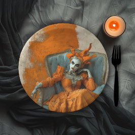 Gothic Woman at the Opera Halloween Costume Party ペーパープレート