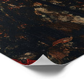 Gothic Woman in Black Dress Among Red Roses ポスター (角)