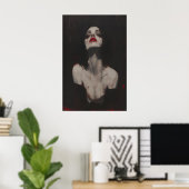 Gothic Woman in Red Macabre Art Printable, Dark ポスター (ホームオフィス)