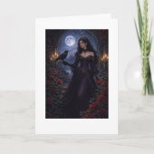 Gothic Woman in Roses Under Moonlight カード (正面)