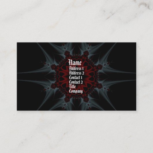 Gothicaフラクタルファンタジープロファイルカード 名刺 (正面)