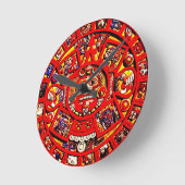 Gothicchiczのマヤのカレンダーの柱時計 ラウンド壁時計 (傾斜)