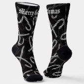 Gothmas Black and White Candy Cane Pattern ソックス (傾斜あり)