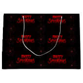 Gothmas Bold Red Script on Black Goth Christmas ラージペーパーバッグ (正面)