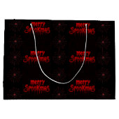 Gothmas Bold Red Script on Black Goth Christmas ラージペーパーバッグ (裏面)