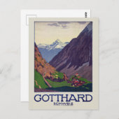 Gotthard Schweiz Switzerland Vintage Poster 1914 ポストカード (正面/裏面)