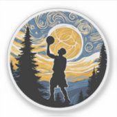 Göttliches Basketball im van Gogh-Stil シール (正面)