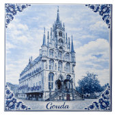 Gouda town hall Delft Blue style ceramic tile タイル (正面)