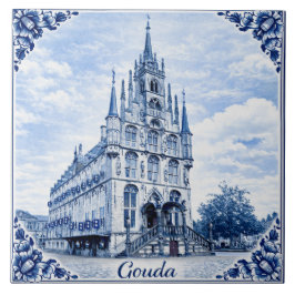 Gouda town hall Delft Blue style ceramic tile タイル