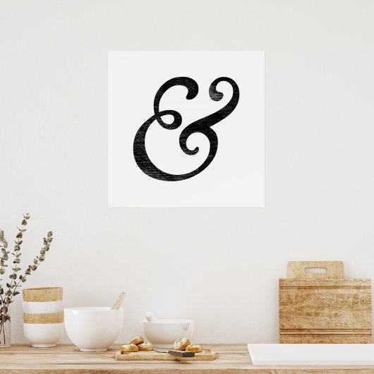 Goudy Old Style Italic Letterpress Black ポスター (キッチン)