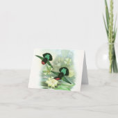 Gouldのハチドリの《植物》スイレンのメッセージカード カード (正面)