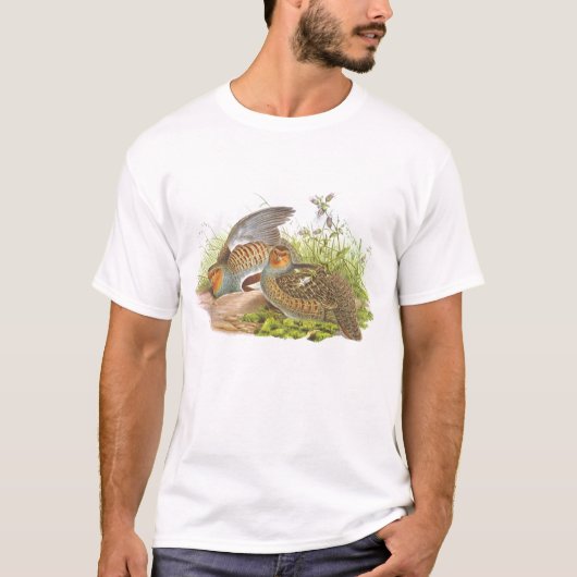 Gould -ヤマウズラ- Perdixのperdix Tシャツ (正面)