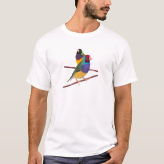 Gouldianのフィンチのデュオ Tシャツ