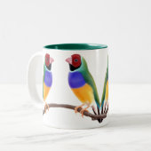 Gouldianのフィンチのマグ ツートーンマグカップ (正面左)