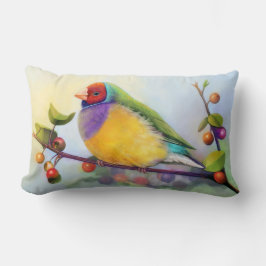 Gouldianのフィンチの現実的な絵画 ランバークッション