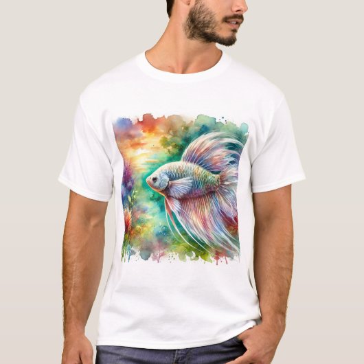 Gourami Fish 170724AREF110 - Watercolor Tシャツ (正面)