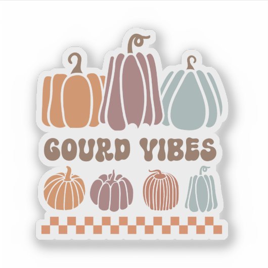 Gourd Vibes Funny Fall Pumpkins Sticker シール (正面)