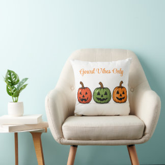 Gourd Vibes Only Halloween Pumpkins design クッション