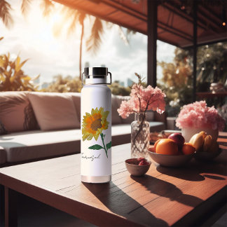 Gourde bouteille d'eau tournesol jaune aquarelle ウォーターボトル