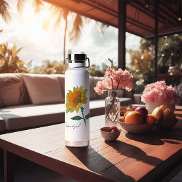 Gourde bouteille d'eau tournesol jaune aquarelle ウォーターボトル