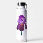 Gourde bouteille fleur iris violet aquarelle ウォーターボトル (背面)