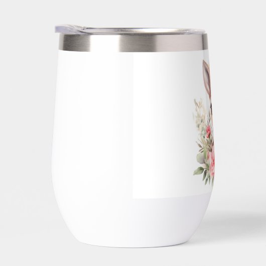 Gourde Cerf fleurs aquarelle sublimation (右面)