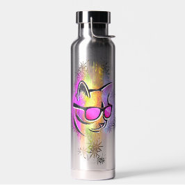 Gourde chat couleurs lunettes de soleil ウォーターボトル