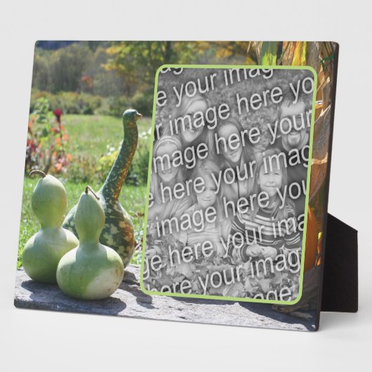 GourdsとPumpkins秋自分の写真を追加 フォトプラーク (側面)