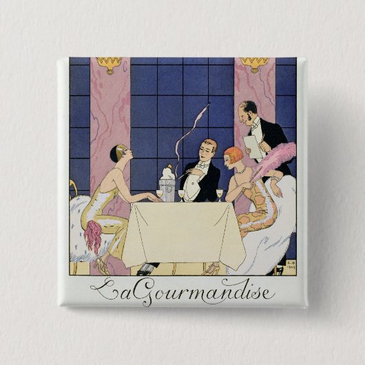 Gourmands 1920-30年(pochoirのプリント) 缶バッジ (正面)