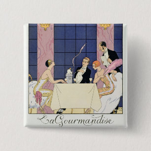 Gourmands 1920-30年(pochoirのプリント) 缶バッジ